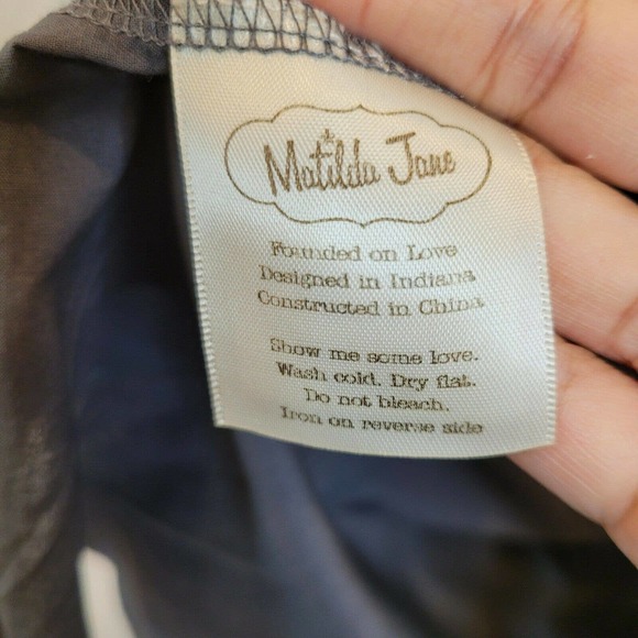 Matilda Jane Linen and cotton Asymmetrical Dress Grey Medium - Picture 6 of 7